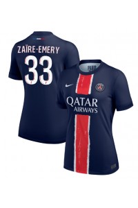 Paris Saint-Germain Warren Zaire-Emery #33 Fotballdrakt Hjemme Klær Dame 2024-25 Korte ermer